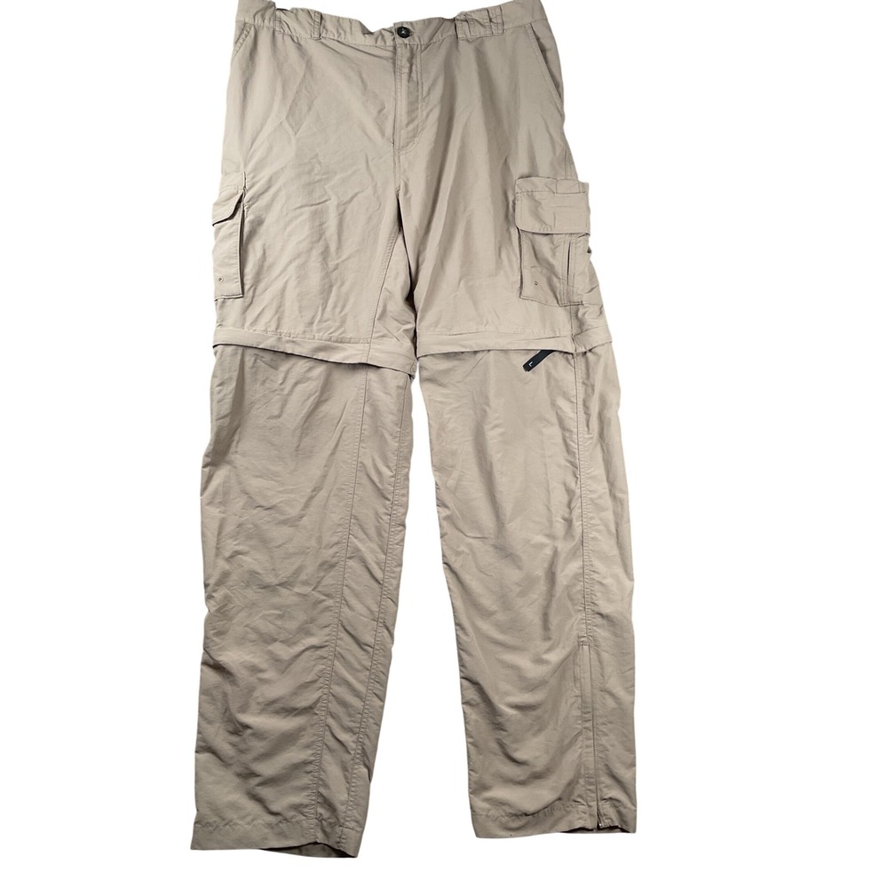 Magellan Outdoors Fish Gear Convertible Cargo Pants Mens XL Khaki Hiking